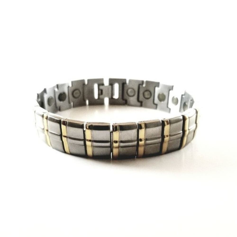 Men’s 316L stainless steel magnetic hypoallergenic bracelet 8.5 Inches‎